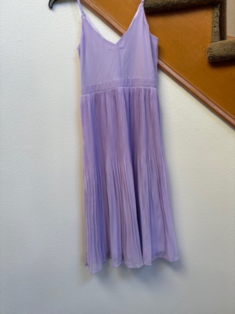 NWOT Lulus Cocktail/event dress sunburst pleats lavender chiffon never worn sz S - Picture 4 of 16